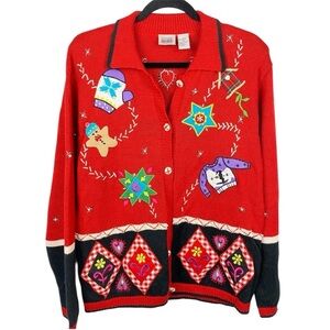 Vintage Jason Maxwell Christmas Cardigan XL